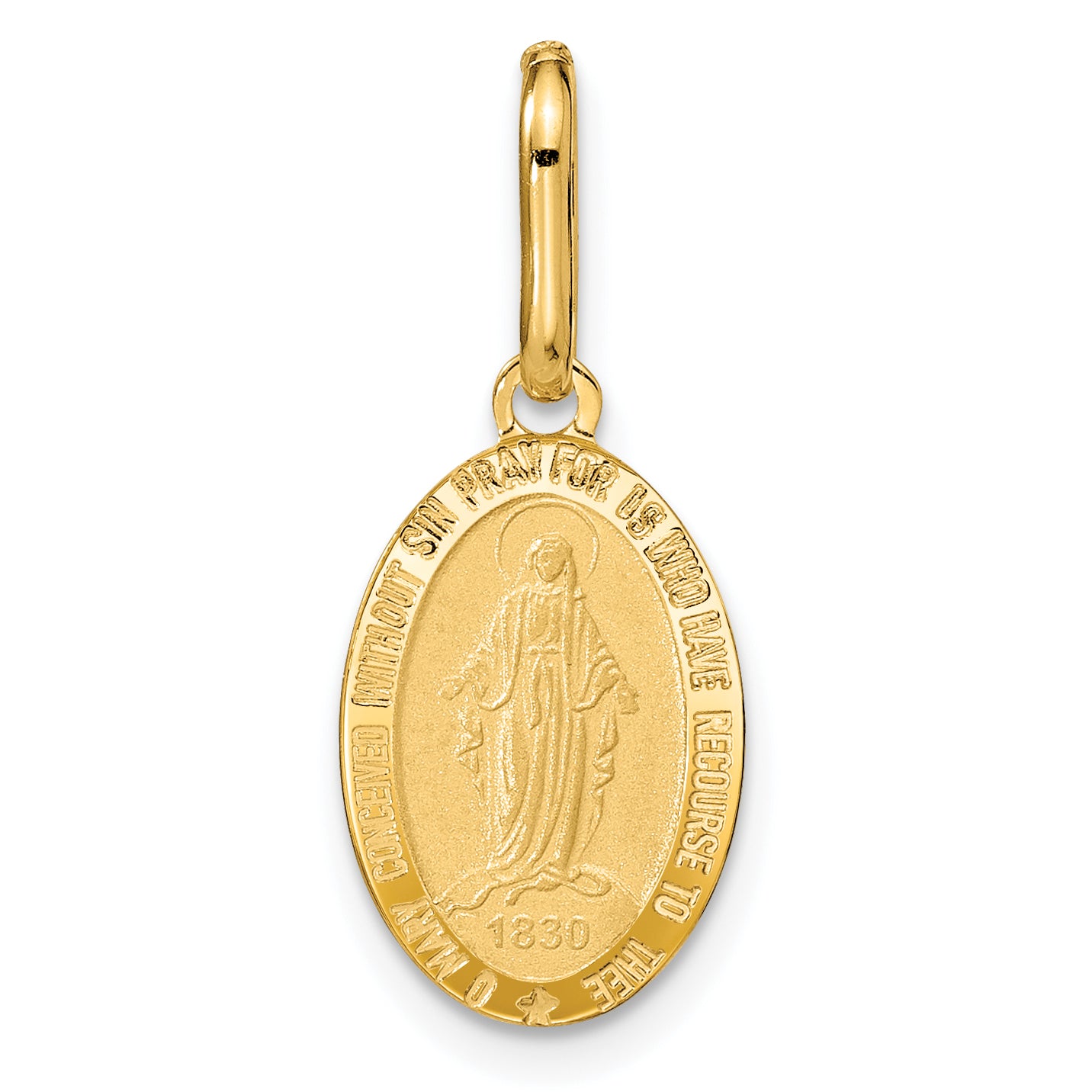 Leslie's 14k Polished and Matte Oval Miraculous Medal