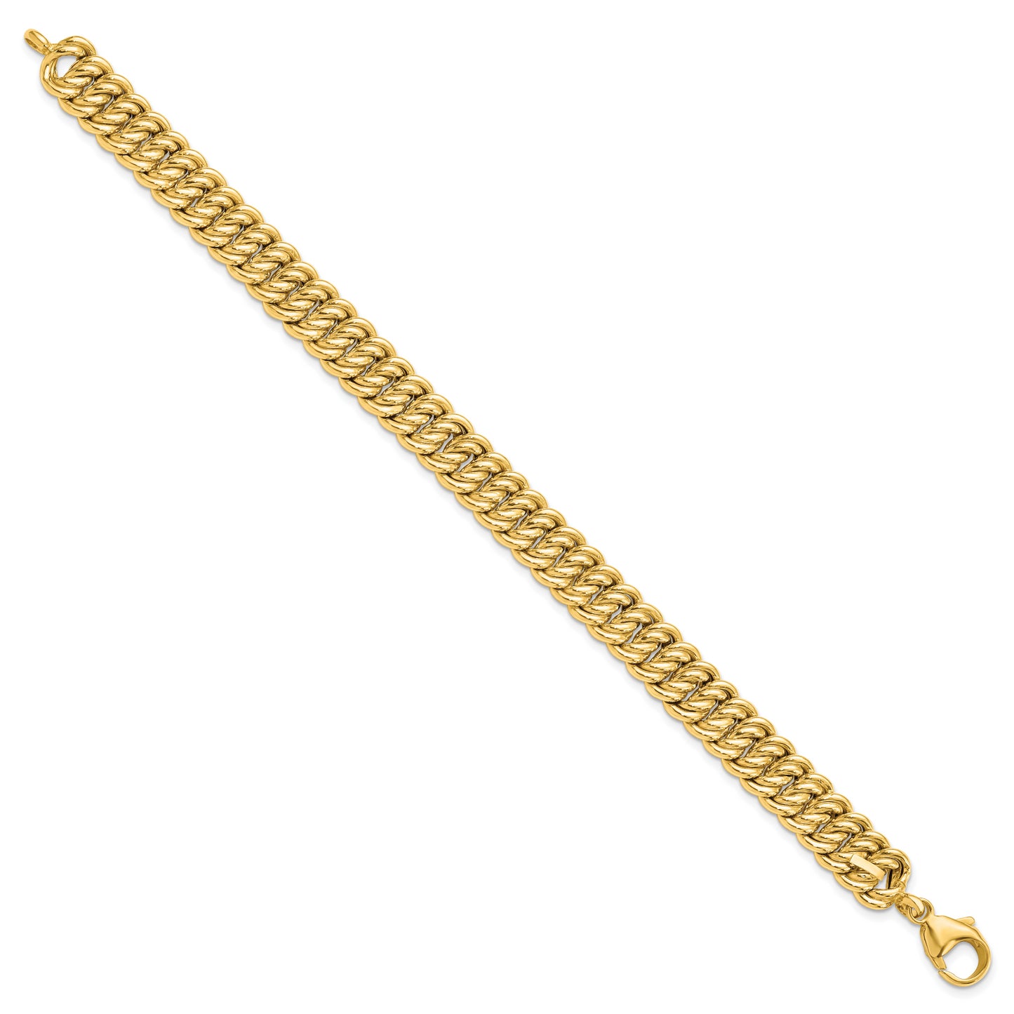 Leslie's 14K Gold Rhodium-plated Fancy Link Bracelet