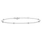 Leslie's 14K White Gold D/C Beaded with 1in ext. Anklet