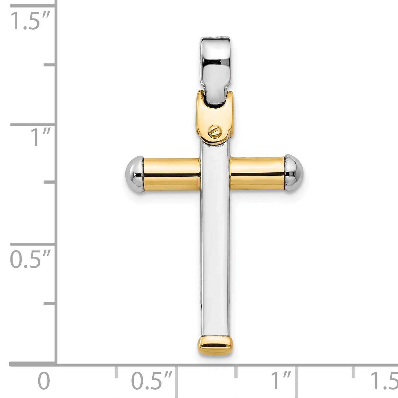Leslie's 14K Two-tone Polished Cross Pendant