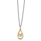 Leslie's 14K Two-tone with White Rhodium Polished Teardrop Pendant