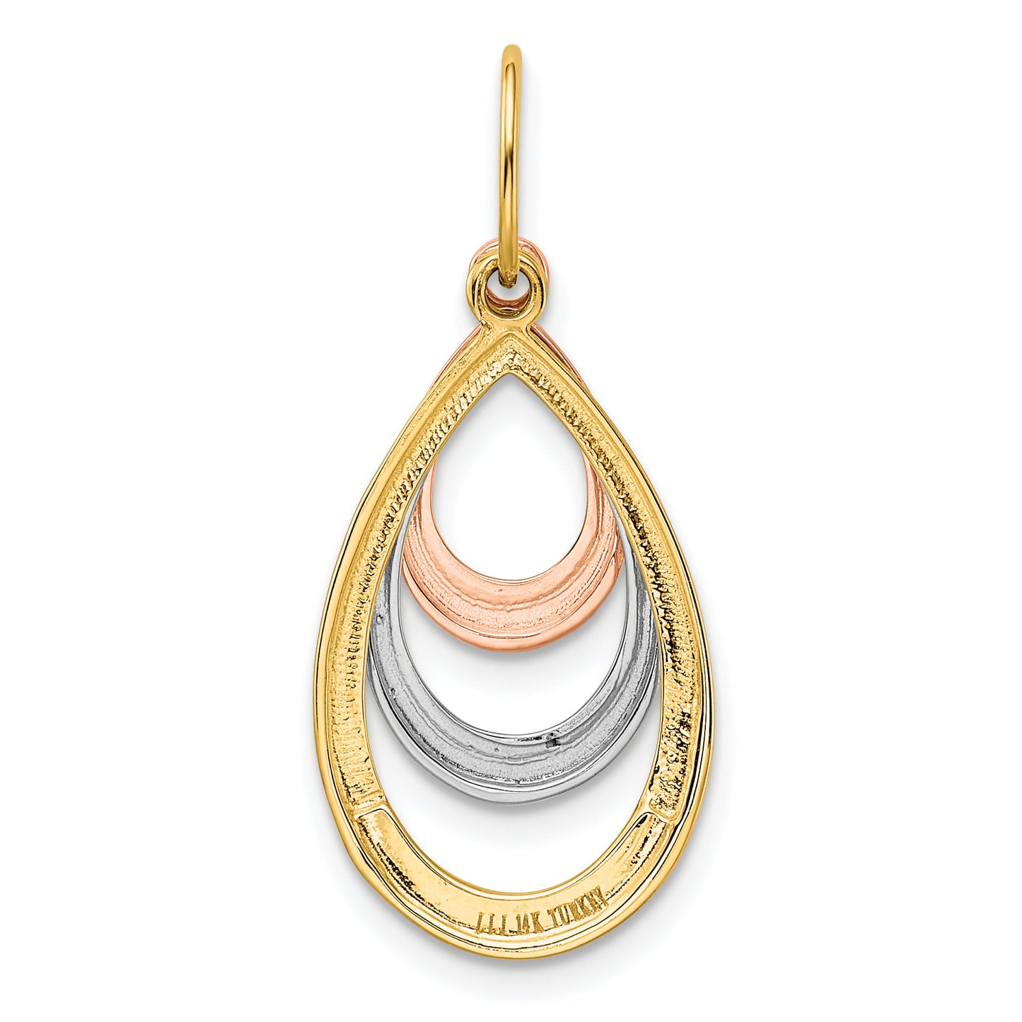 Leslie's 14K Two-tone with White Rhodium Polished Teardrop Pendant
