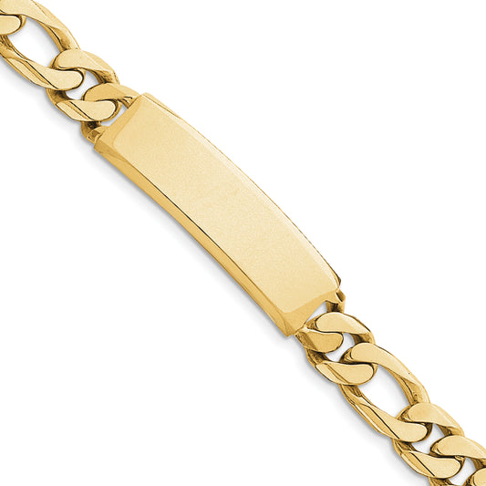 14 Karat Yellow Gold Hand-polished Figaro Link 14mm ID Bracelet