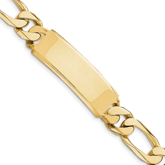 14 Karat Yellow Gold Hand-polished Figaro Link 15.5mm ID Bracelet