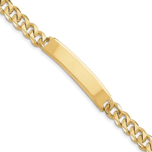 14 Karat Yellow Gold Hand-polished Curb Link 7mm ID Bracelet