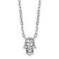 Sterling Silver Rhodium-plated Mini CZ Hamsa Pendant Necklace