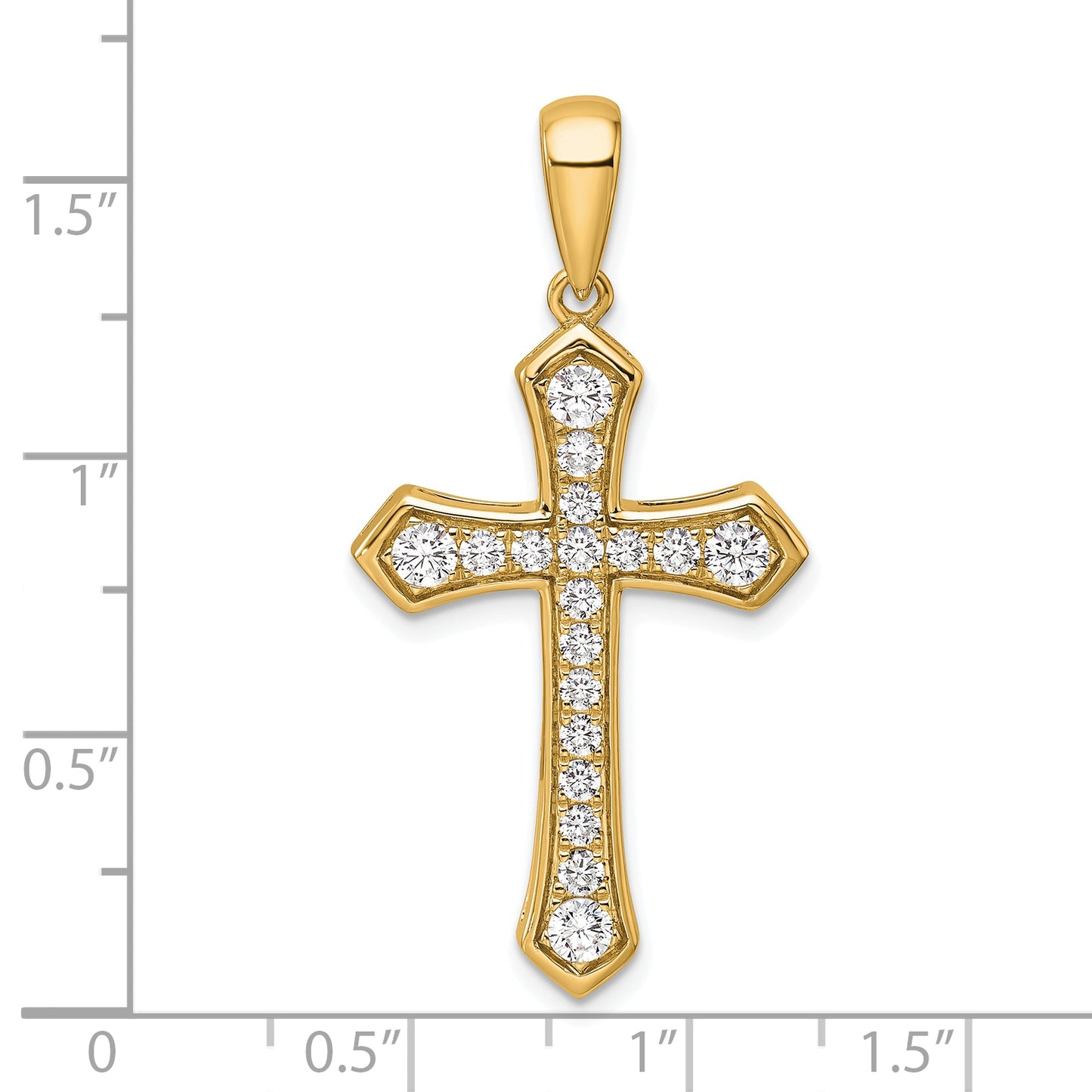 14K True Origin Lab Grown Diamond VS/SI, D E F Men's Cross Pendant