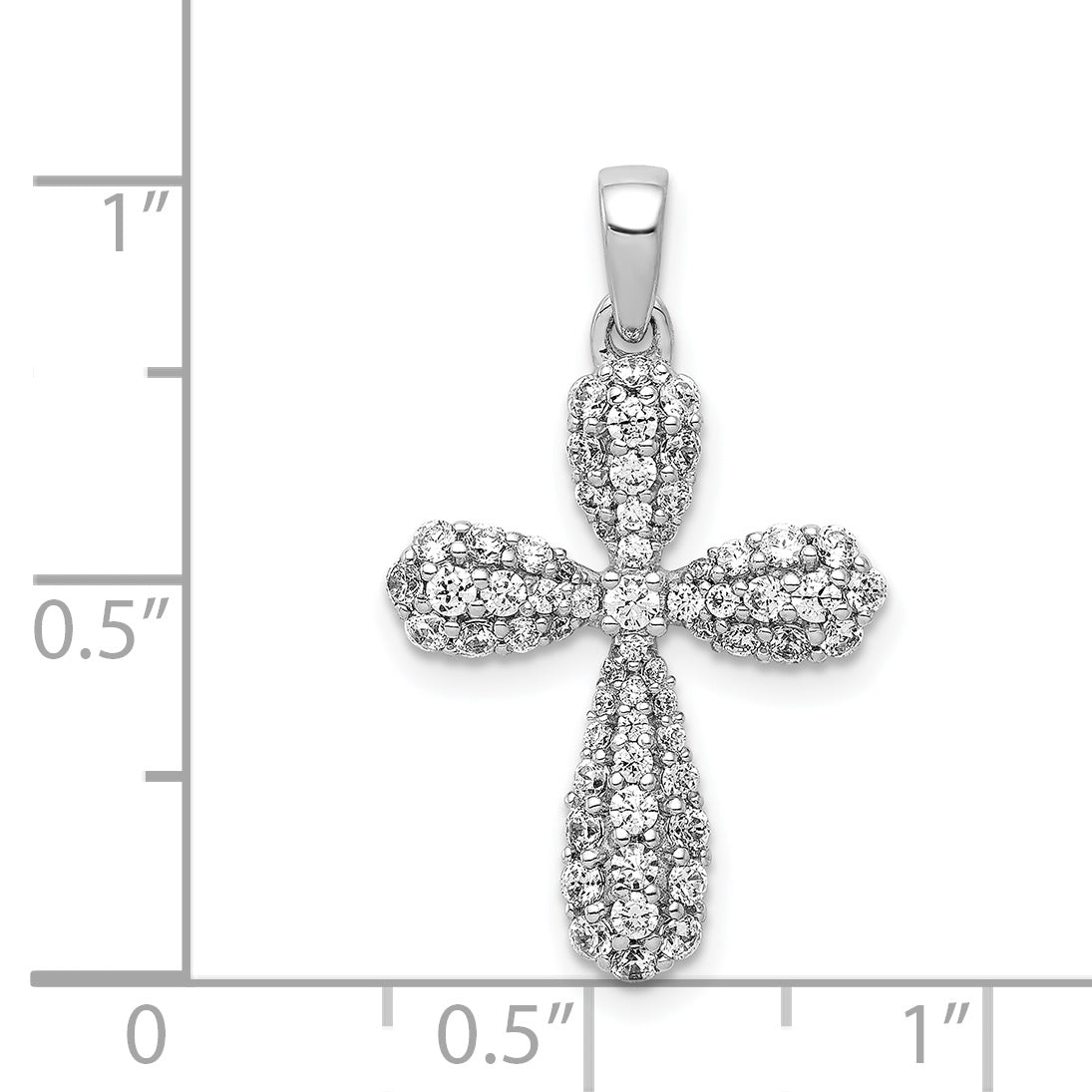 14k White Gold 5/8ct. Diamond Cross Pendant
