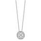 14k White Gold Diamond Vintage Hearts Pendant Necklace