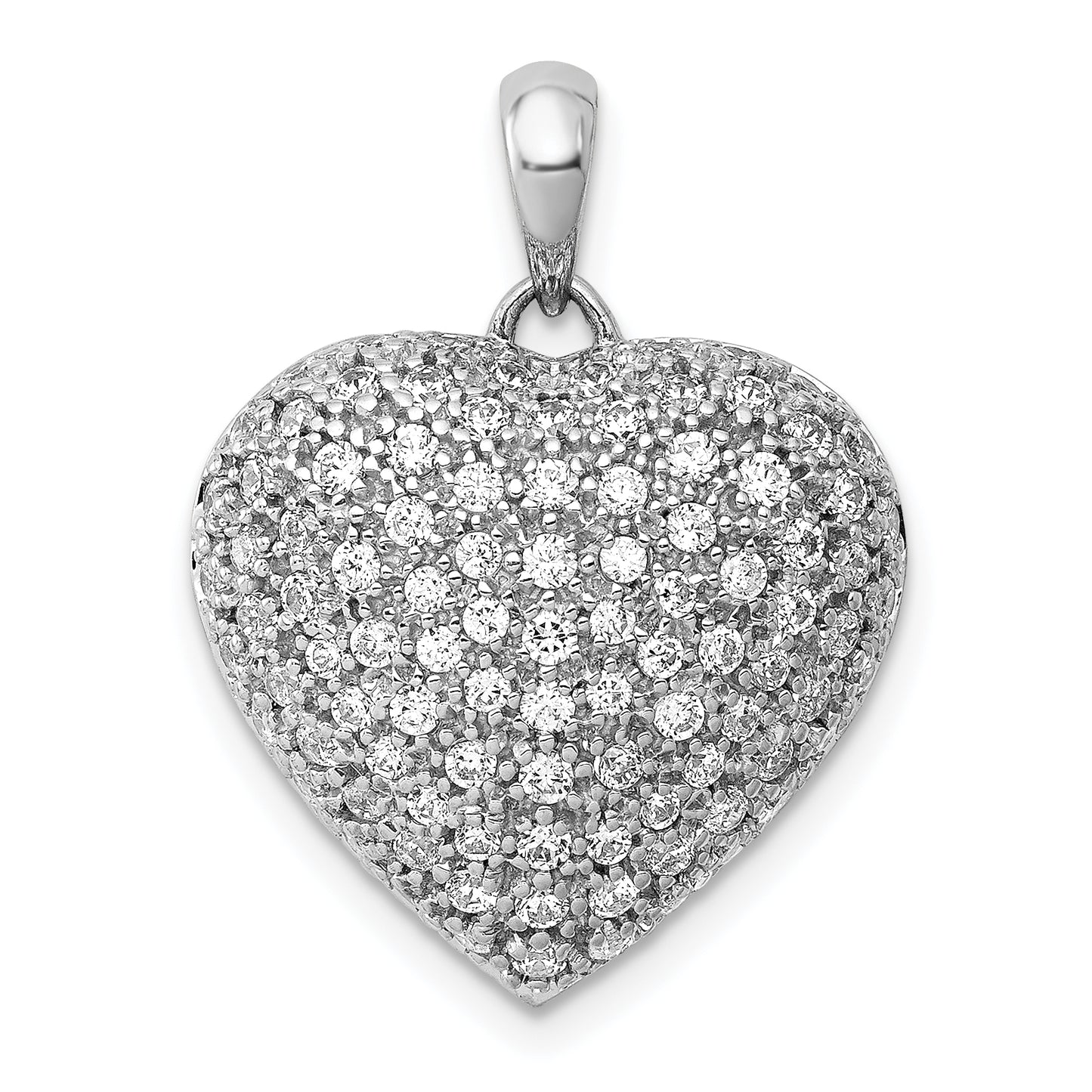 14k White Gold 1ct. Diamond Fancy Heart Pendant