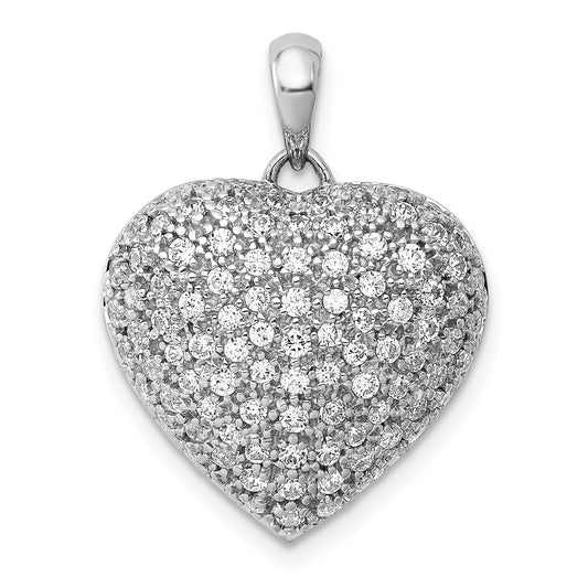 14k White Gold 1ct. Diamond Fancy Heart Pendant