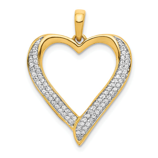 14k 1/4ct. Diamond Heart Pendant