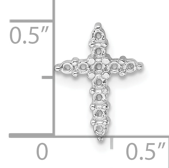10K White Gold Diamond Cross Pendant Mounting
