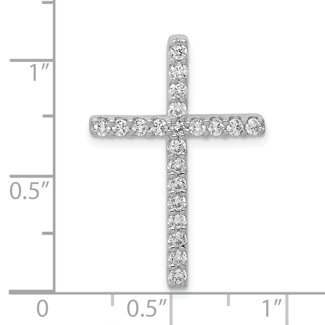 10K White Gold Diamond Cross Pendant