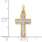 10K and Rhodium 1/8ct. Diamond Cross Pendant