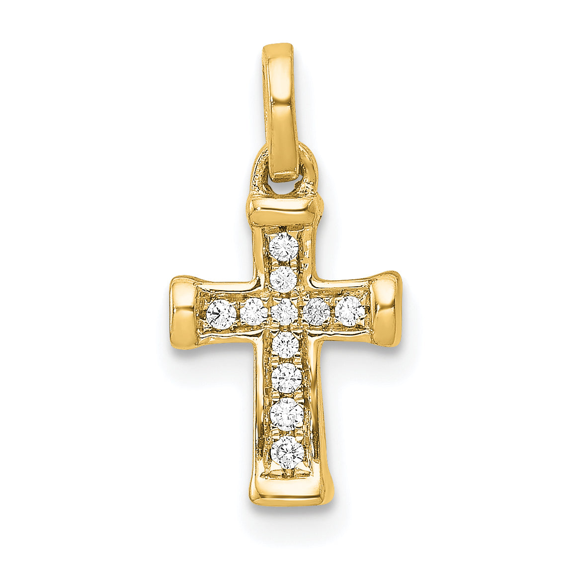 10K Small 1/20ct. Diamond Latin Cross Pendant