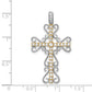 14k Two-tone 5/8ct. Diamond Filigree Cross Pendant