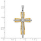 14k Two-tone 1/3ct. Diamond Passion Cross Pendant