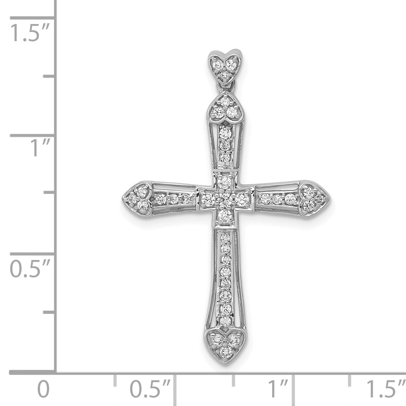 14k White Gold 1/3ct. Diamond Cross Pendant