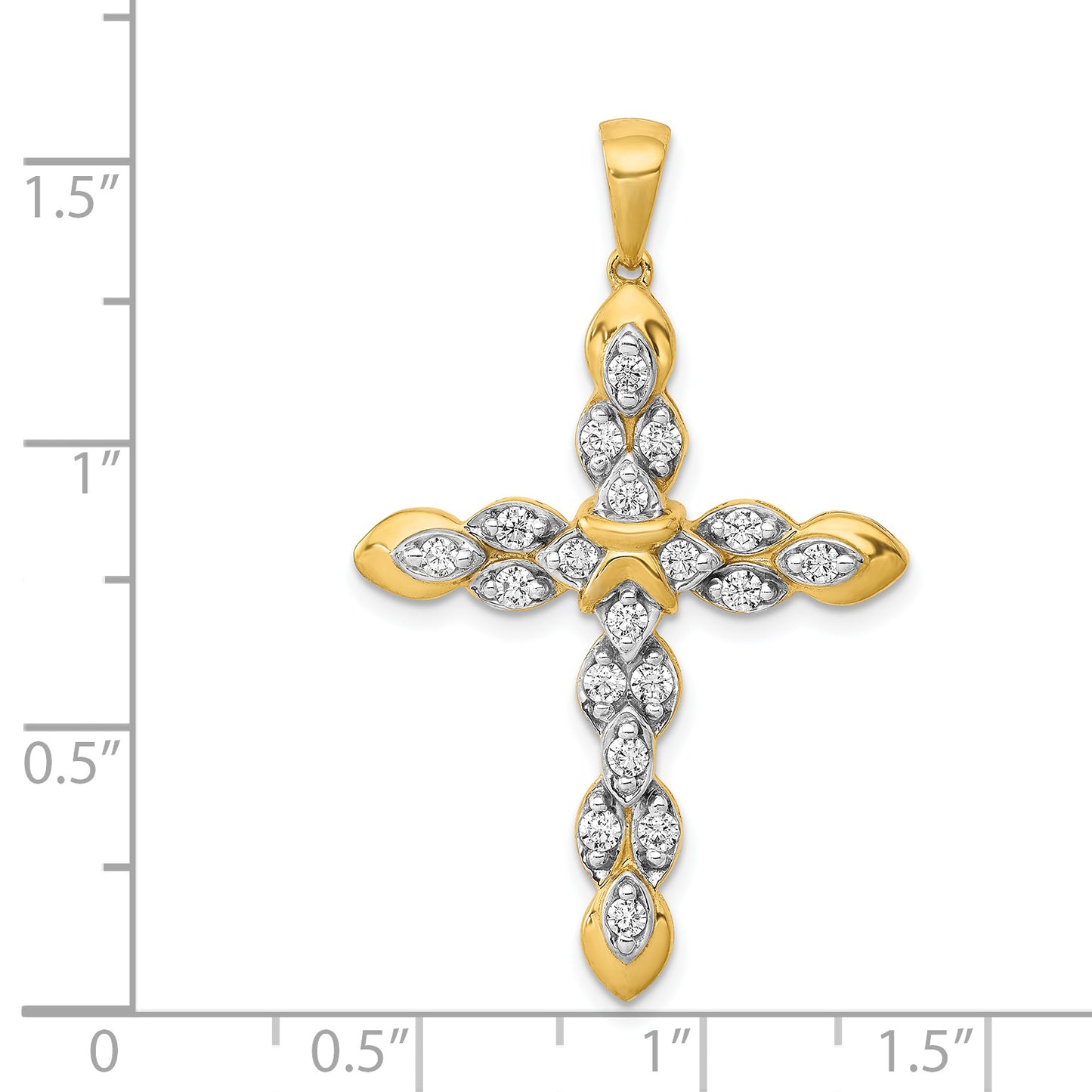 14k 1/2ct. Diamond Cross Pendant