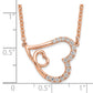 14K Rose Gold Lab Grown Diamond SI1/SI2, G H I, Intertwined Hearts Necklac