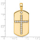 True Origin 14K Men's 1/2 carat Lab Grown Diamond VS/SI D E F Cross Dog Tag Pendant
