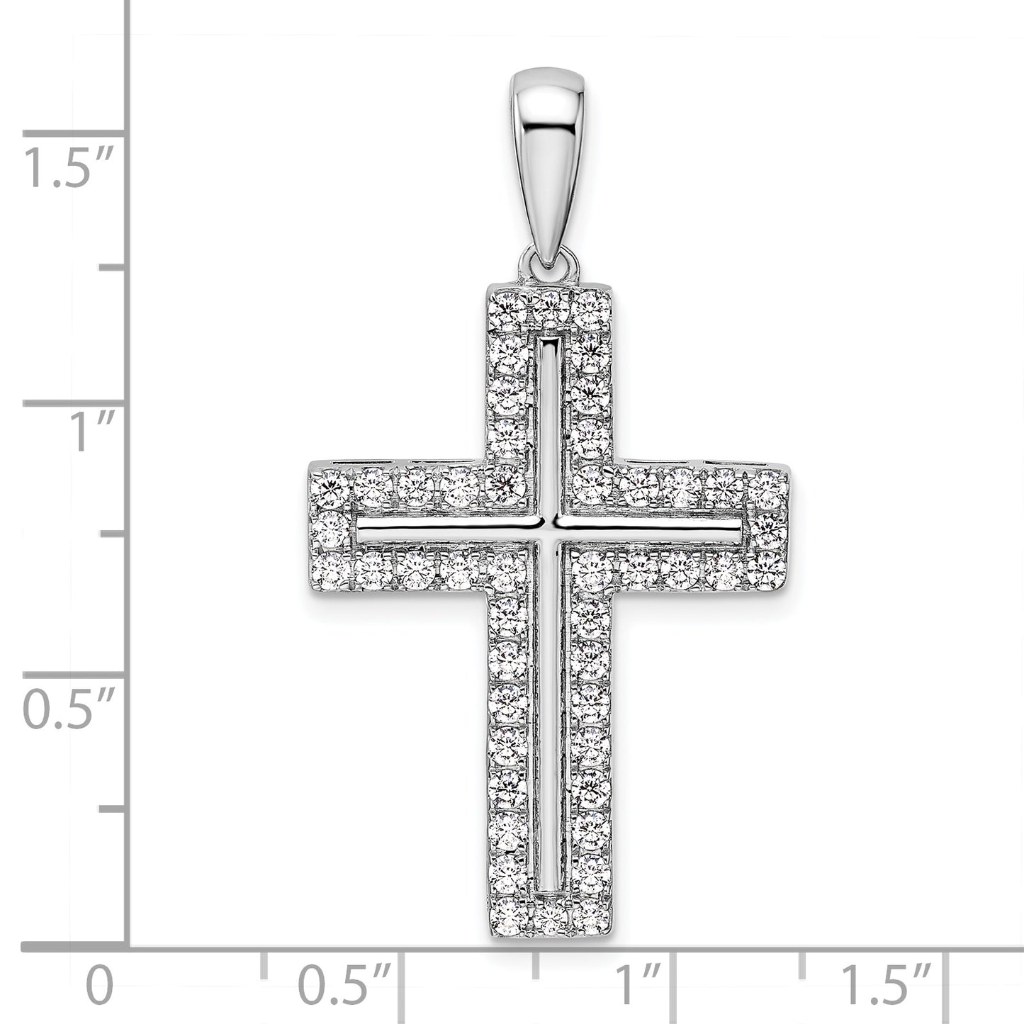 True Origin 14K White Gold 1 carat Lab Grown Diamond VS/SI D E F Cross Pendant
