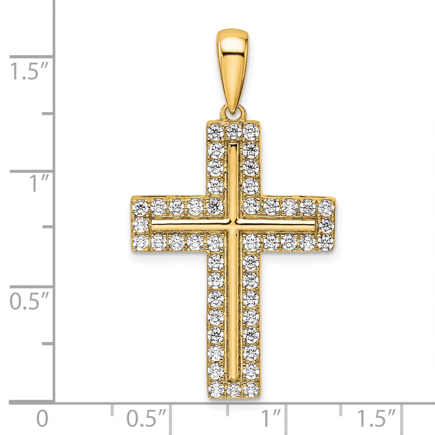 True Origin 14K 1 carat Lab Grown Diamond VS/SI D E F Cross Pendant