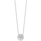 14K White Gold Lab Grown Diamond Tree of Life in Circle Necklace