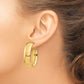 14k High Polished 10mm Omega Back Oval Hoop Earrings
