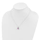 Sterling Silver Created Ruby and Diamond Pendant Necklace