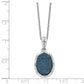 Sterling Silver Cobalt Druzy Quartz and Diamond Necklace
