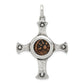 Ancient Coins Sterling Silver and Bronze Antiqued Widow's Mite Coin Cross Pendant with a Certificate of Authenticity