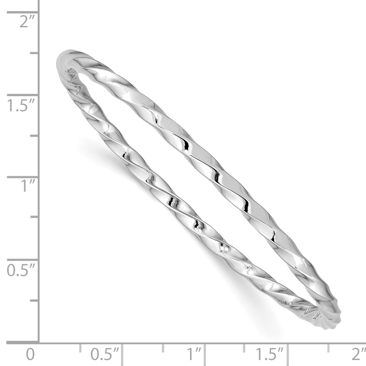 Sterling Silver Rhod. Plated Pol. Twisted Slip-on Child's Bangle