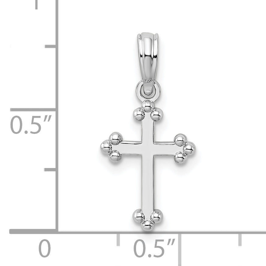 Sterling Silver Polished Budded Cross Small Pendant
