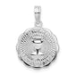 Sterling Silver Polished Scalloped Holy Communion Pendant