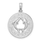 Sterling Silver Polished Port Aransas Circle with Dolphins Pendant