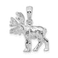 Sterling Silver Textured 3D Standing Moose Pendant