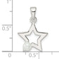 Sterling Silver Rhodium-plated Polished Imitation Pearl Star Pendant