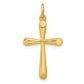 Sterling Silver Gold-plated Polished Round Tapered Ends Cross Pendant