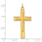 Sterling Silver Gold-plated Polished and Satin Double Cross Pendant