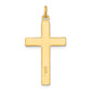 Sterling Silver Gold-plated Polished and Satin D/C Cross Pendant