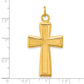 Sterling Silver Gold-plated Polished and Satin Cross Pendant