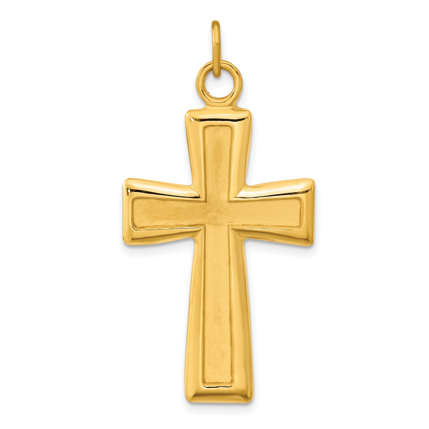 Sterling Silver Gold-plated Polished and Satin Cross Pendant