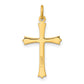 Sterling Silver Gold-plated with Pointed Ends Cross Pendant