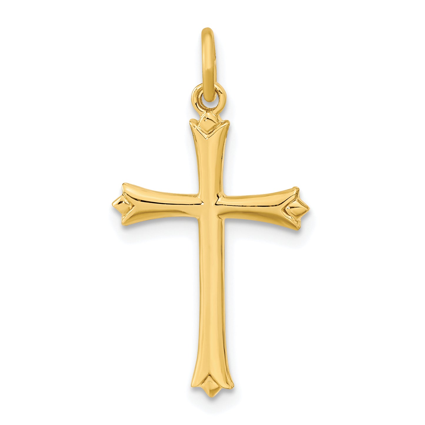 Sterling Silver Gold-plated with Pointed Ends Cross Pendant