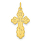 Stelring Silver Gold-tone Polished Solid Miraculous Symbols Cross Pendant