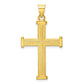 Sterling Silver Gold-tone Polished Solid Cross Pendant