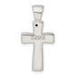 Sterling Silver Polished Crystal Cross Pendant