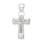Sterling Silver Polished Crystal Cross Pendant